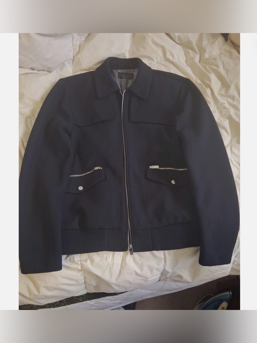 ZARA MAN JACKET 2 POCKETS FULL FRONT ZIPPER QUALITY WORKMANSHIP SIZE LARGE